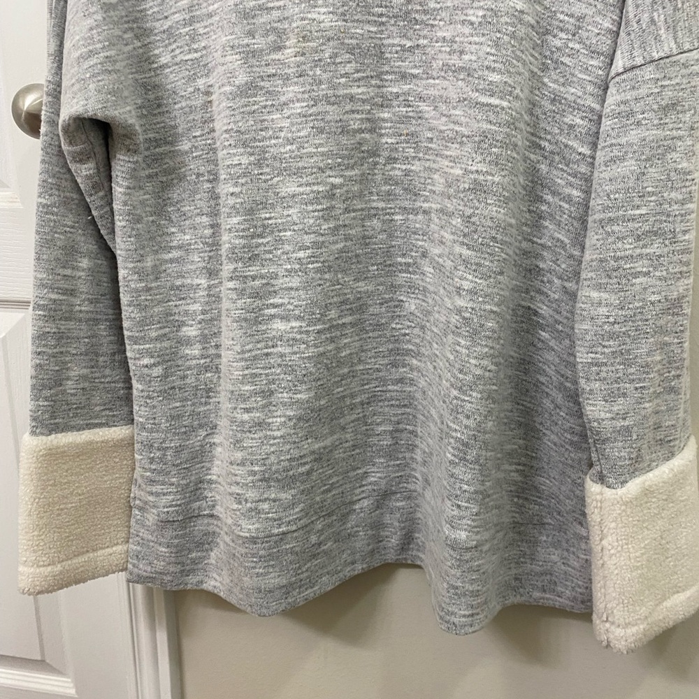 Sunday in Brooklyn Gray and Cream Cowl Neck Sweater - Picture 4 of 6